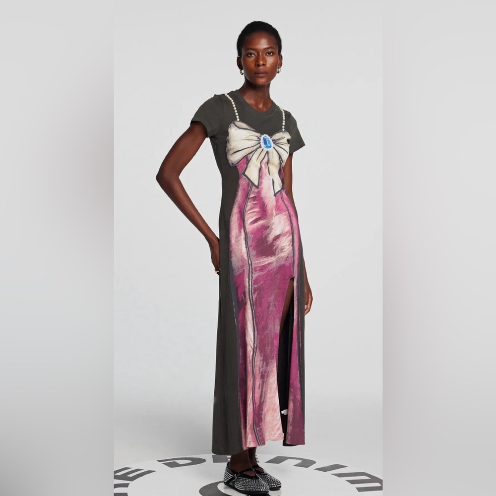 Women’s Maxi Dress with Pink Bow Graphic